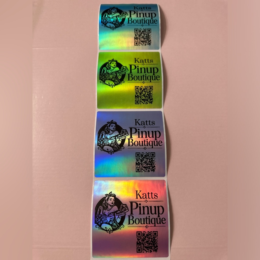 50 ct. Custom 3”x3” Multi-Color Rainbow Holographic Square Sticker Labels - Picture 11 of 13